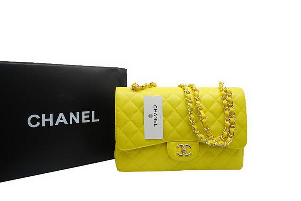 AAA Chanel Jumbo Double Flaps Bag Yellow Original Caviar Leather A36097 Gold Online